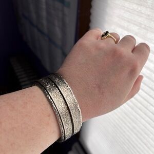 Elegant Silver Bangle Set